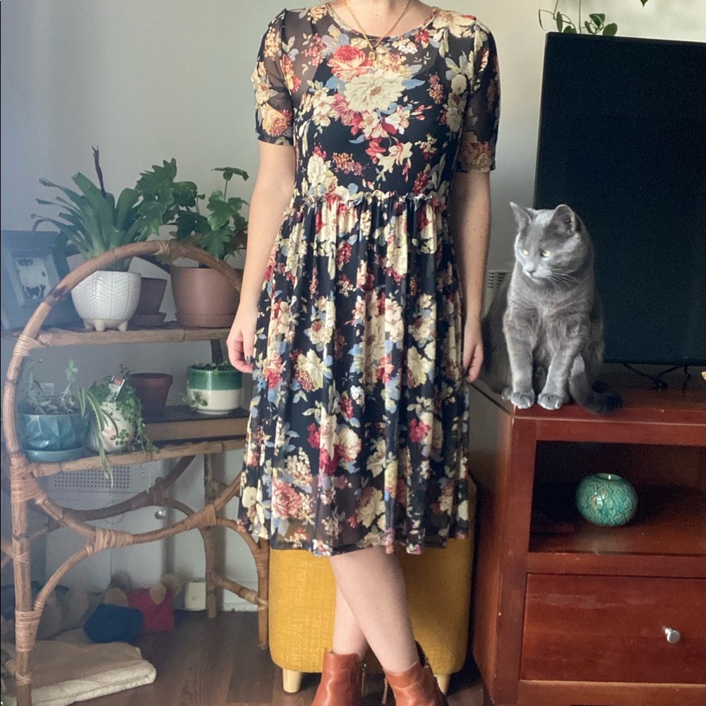 Black floral dress